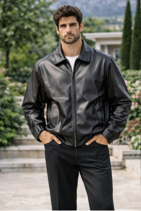 AZEL Siyah Deri Ceket