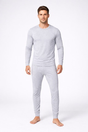 SİWELLİ %100 PAMUK, Gri , Alt Üst Takım, Sıcak Tutan İçlik Takım
