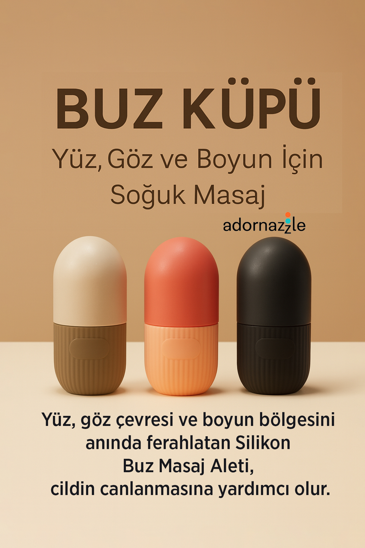 KCA HOME Buz Küpü, Yüz Göz ve Boyun İçin Soğuk Masaj, Silikon Buz Kalıbı — رنگارنگ ADRGRBUZKUPU0349