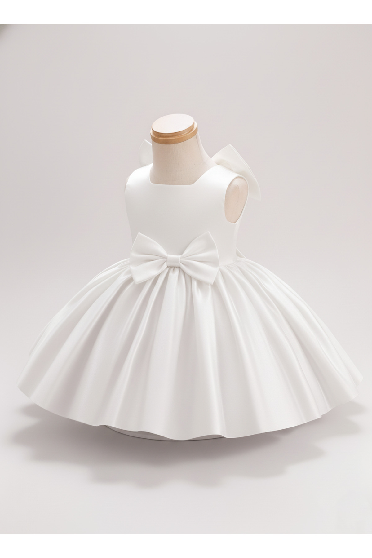 Girl's Satin Dress with Bowtie – Stylish Princess Model Special Day Evening Dress