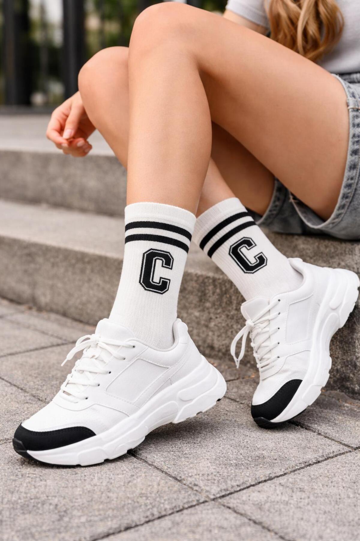 H&N Socks 4'lü Ekonomik Paket Unısex Tenis Çorap Set görsel 2