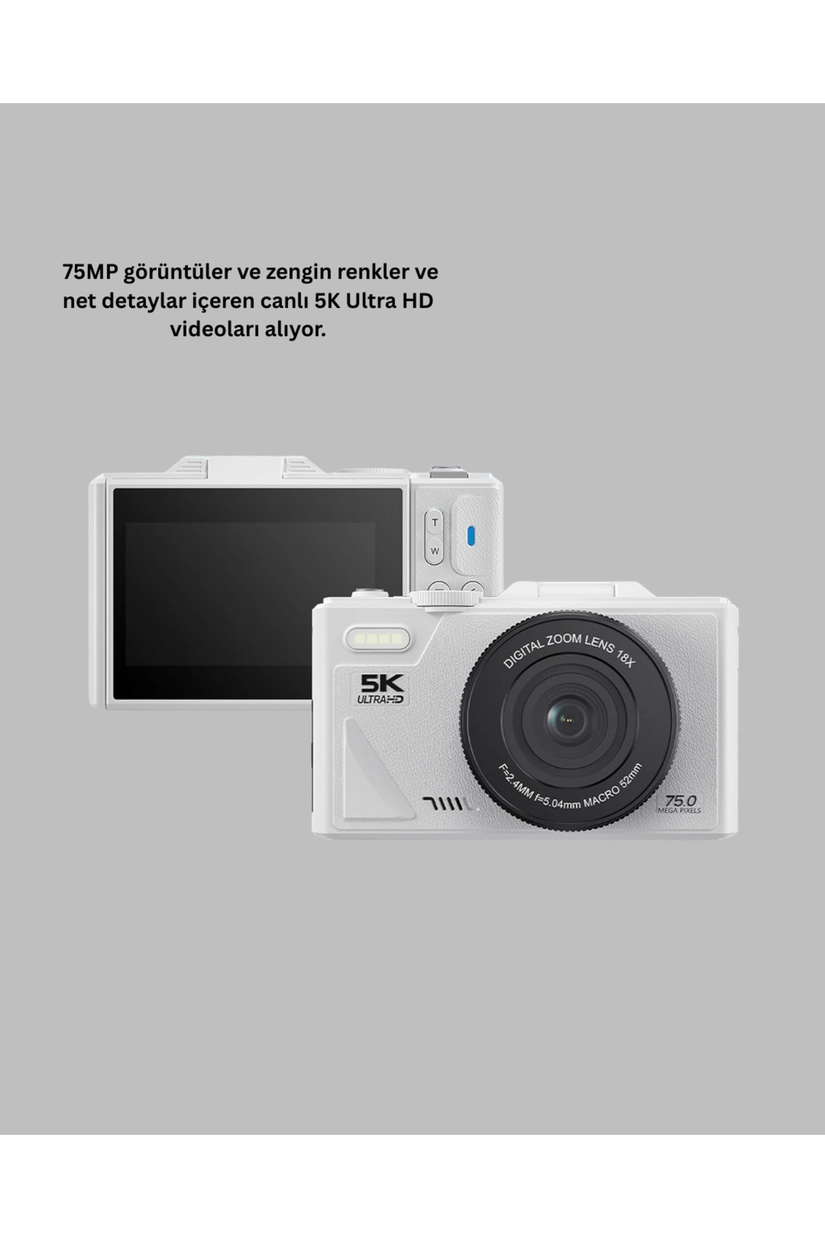 Nemere 5k Uhd Dijital Kamera Wifi Bağlantılı Otofokus 18x Zoom Taşınabilir Tech fotoğrafı 4 (önizleme)