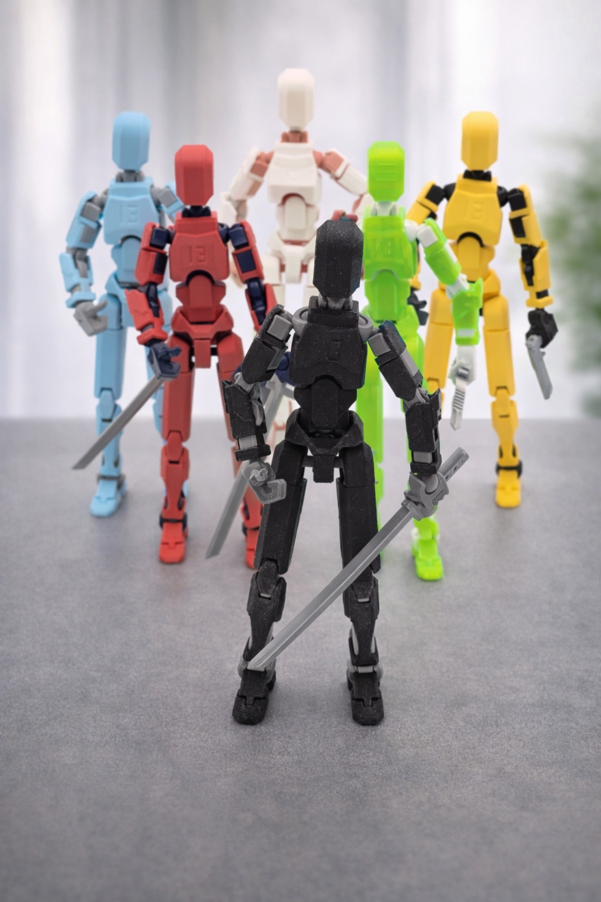 3D Büyük Boy(16 cm) 2 Adet Eklemli Hareketli Robot ve Aksesuarları