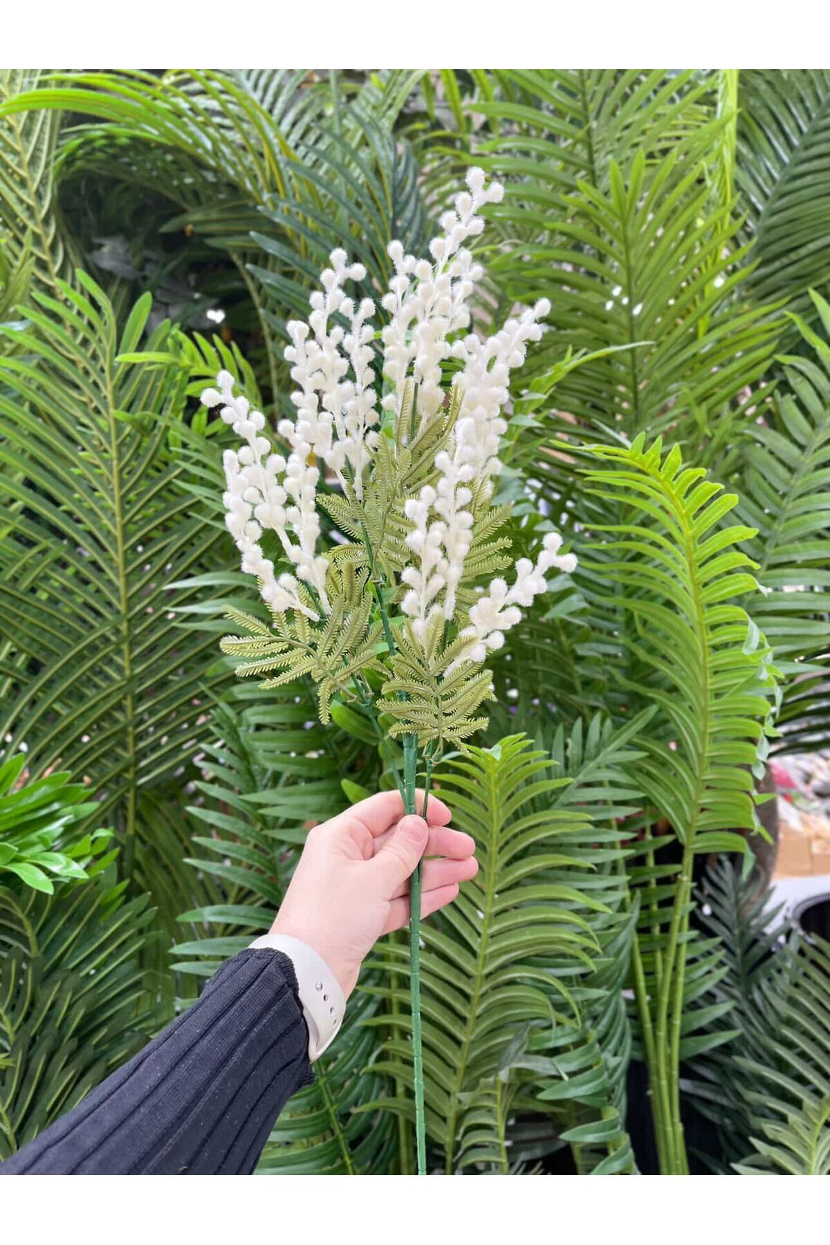 Natural-Looking Decorative Artificial Mimosa Branch