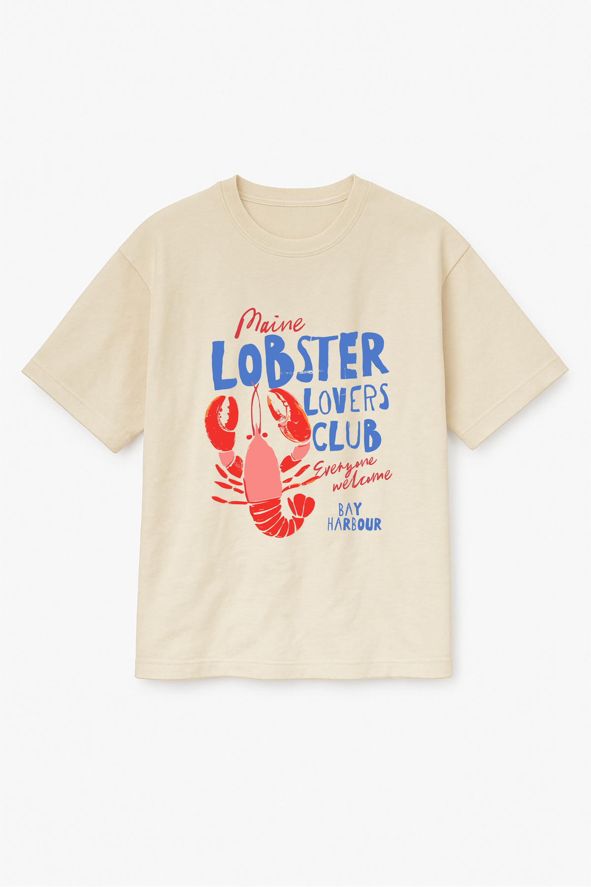 Altair Tr Oversize Unisex Lobster Lovers Club Baskılı T-Shirt Tişört
