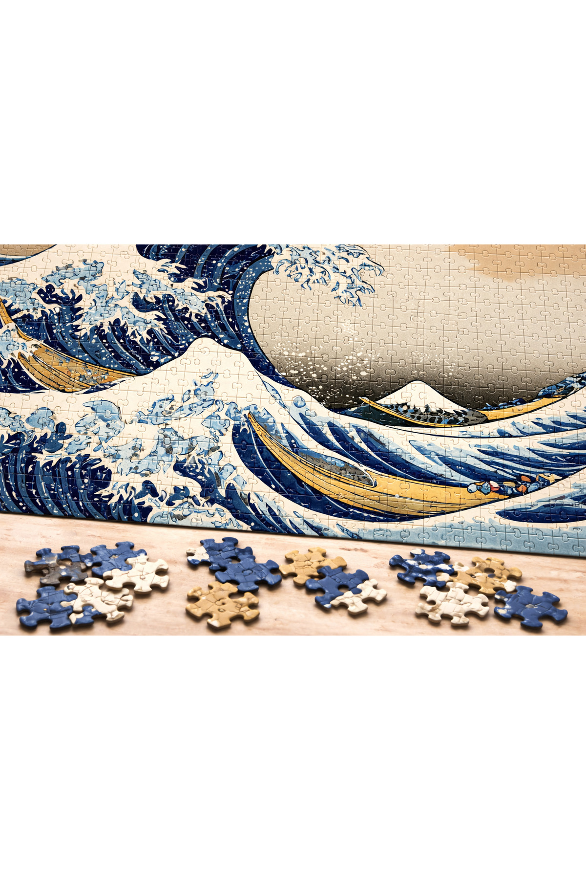 EXİN Hokusai The Great Wave off Kanagawa 500 Parça Ahşap Puzzle