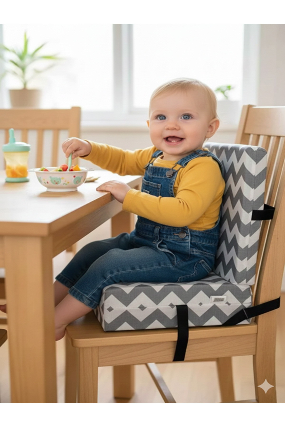 High Chair Riser with Backrest Chair Riser Cushion Support Cushion 34x34x10 cm