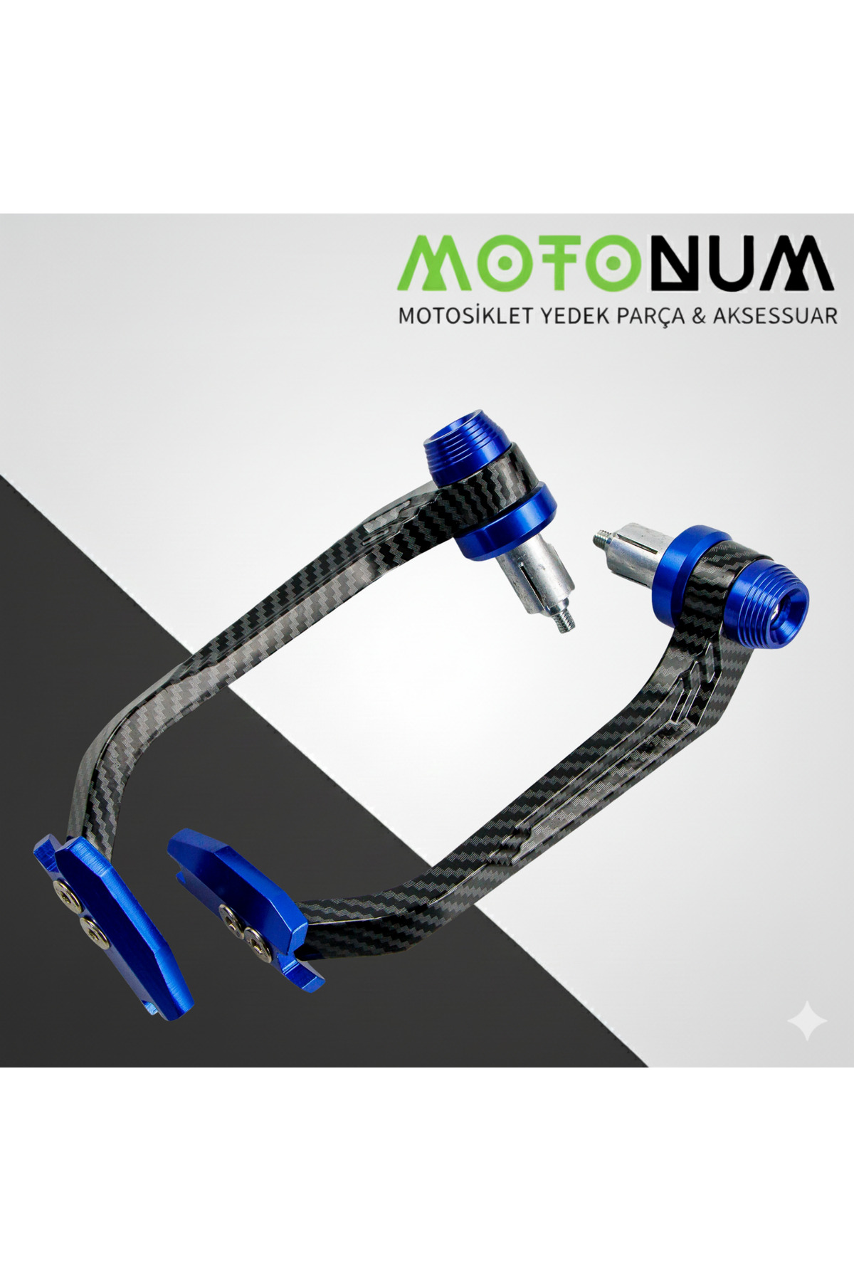 Motonum Apec Ps3 Manet Koruma Karbon Desenli-Mavi Detaylı-Mkm04833