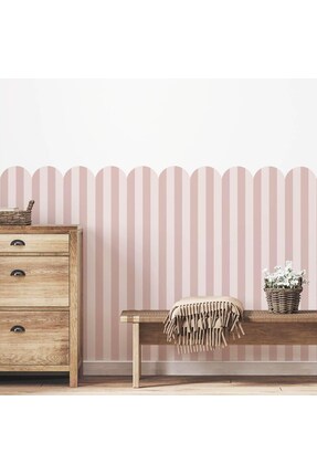 DECOMALL (PP-17) Kemerli Çizgili Yarım Duvar Sticker – Bebek & Çocuk Odası Ke...