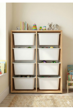 decosense 8 Çekmeceli Çok Amaçlı Oyuncak Dolabı ve Saklama Ünitesi – Çocuk Od...