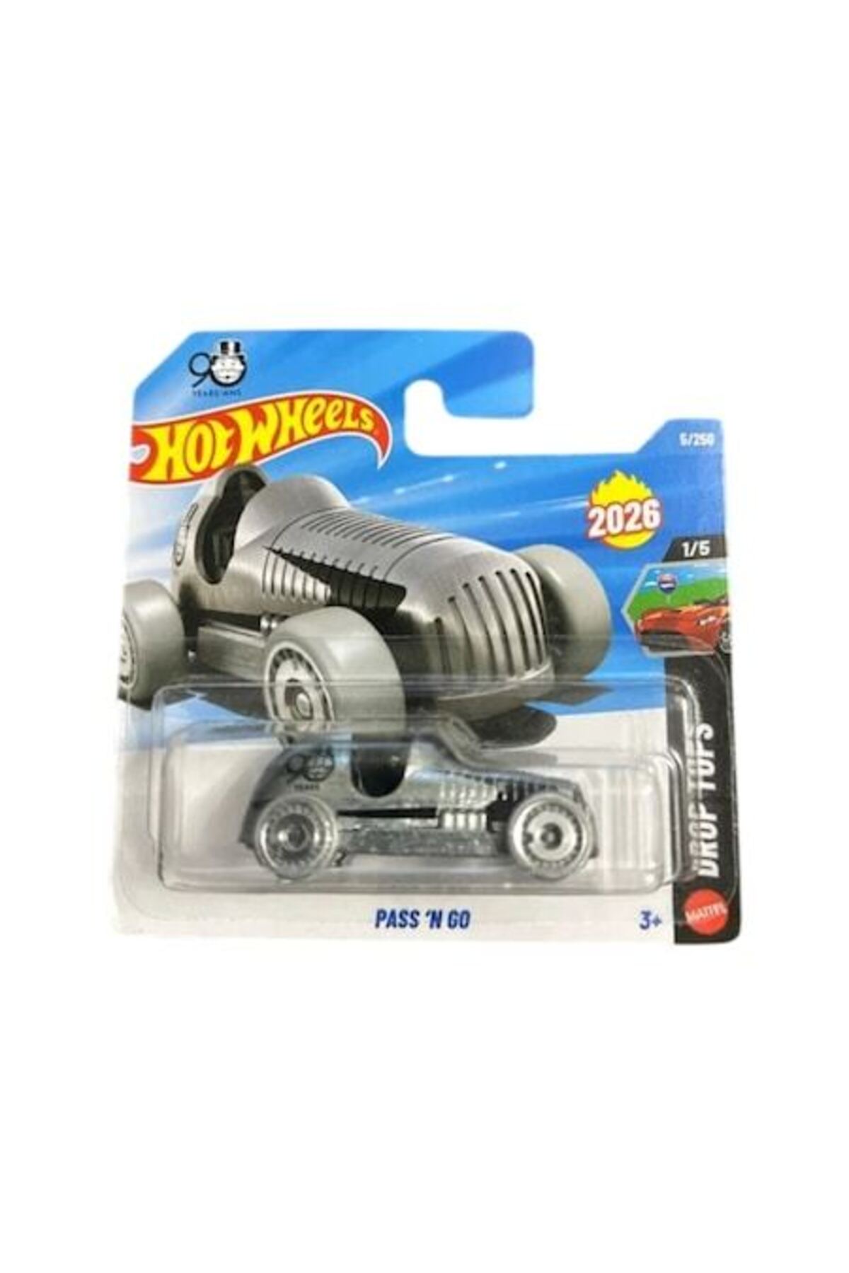 Masinuta Hot Wheels, Pass 'N Go, metal, Ediție 90 ani Monopoly