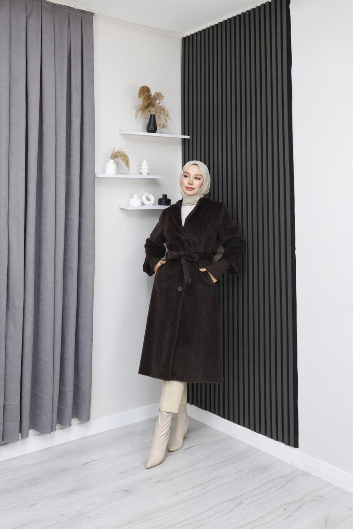 GÖZDE GİYİM  FOX KUMAŞ 115 CM. BOY ERKEK YAKA KOL AĞZI TRİKOLU KABAN - Görsel 2