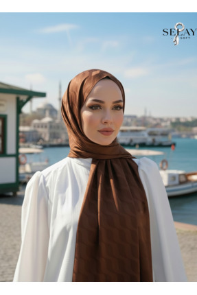 SELAY SOFT Su Yolu Desenli İpeksi Jakar Şal