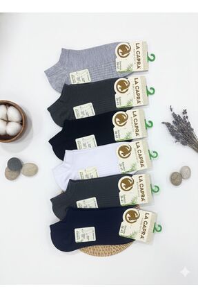 peldasocks Kadın 6 Çift Bambu Dikişsiz Patik Çorap 4 Mevsim Dayanıklı