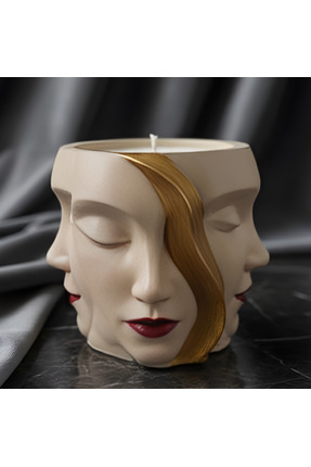 CAZZEX HOME DEKORATİF MODERN YÜZ FİGÜRLÜ BOHEM MUMLUK