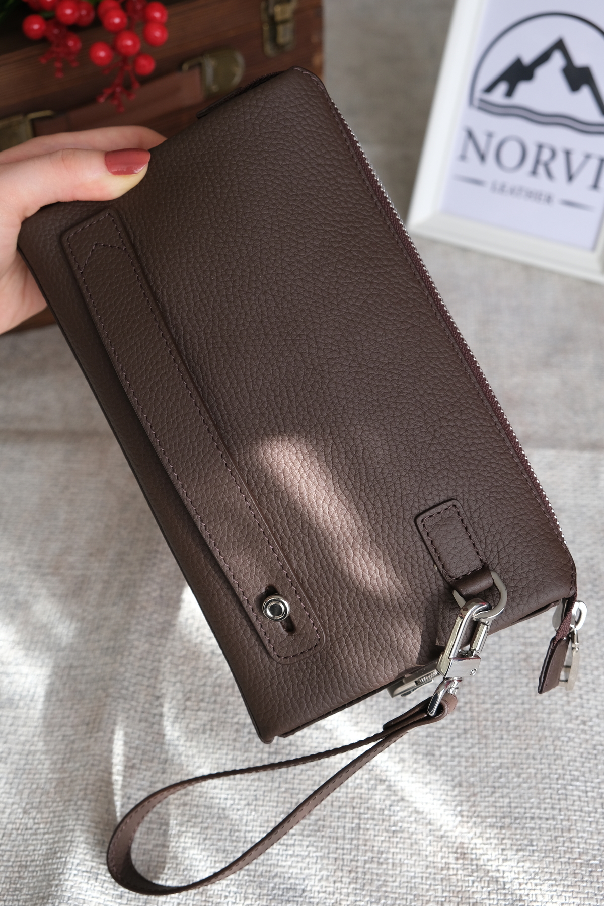 Norvi Leather Şifreli Hakiki Deri Erkek El Çantası 1232 görsel 8