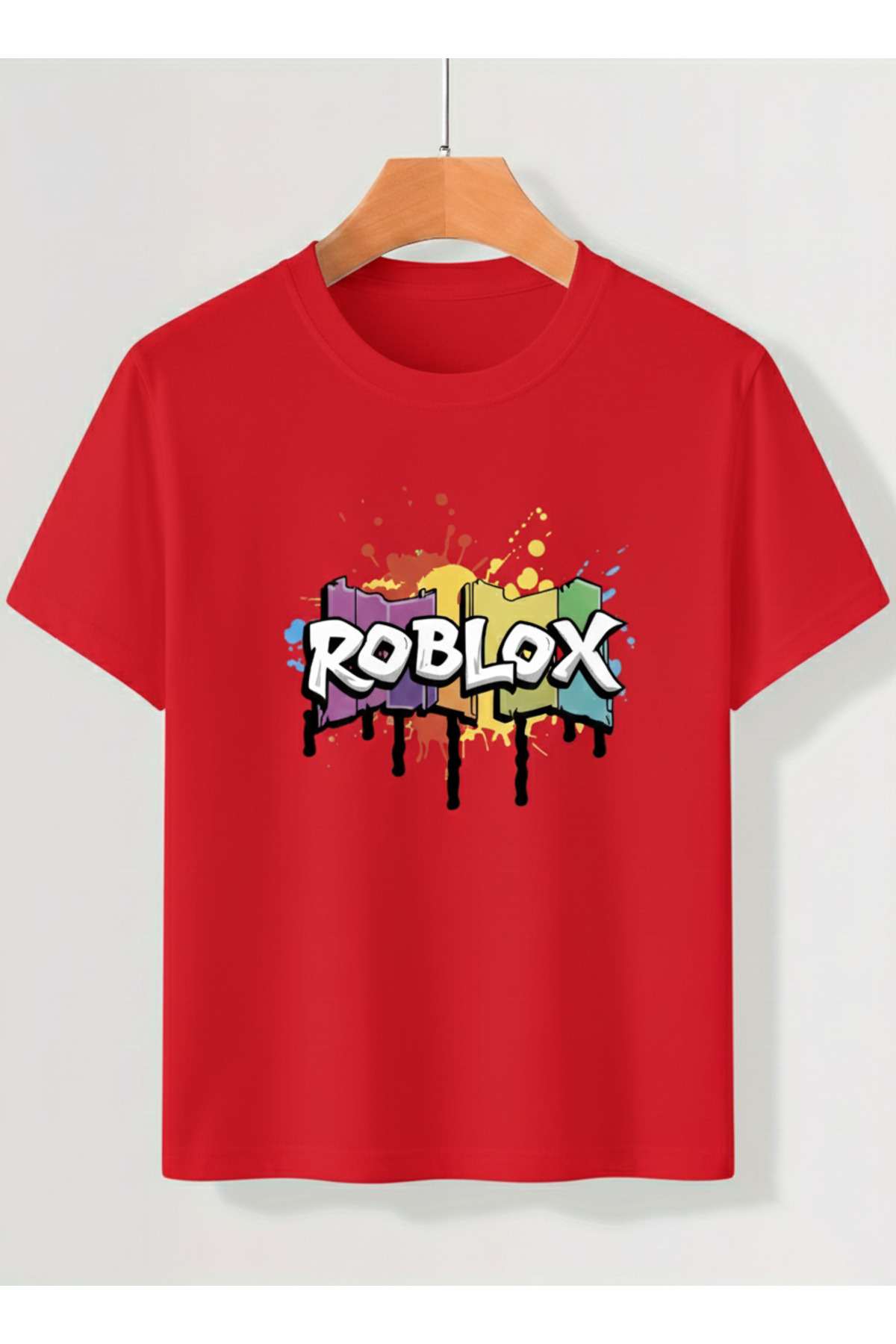Colorful Roblox Fan Printed 100% Cotton Crew Neck Premium T-Shirt for Kids
