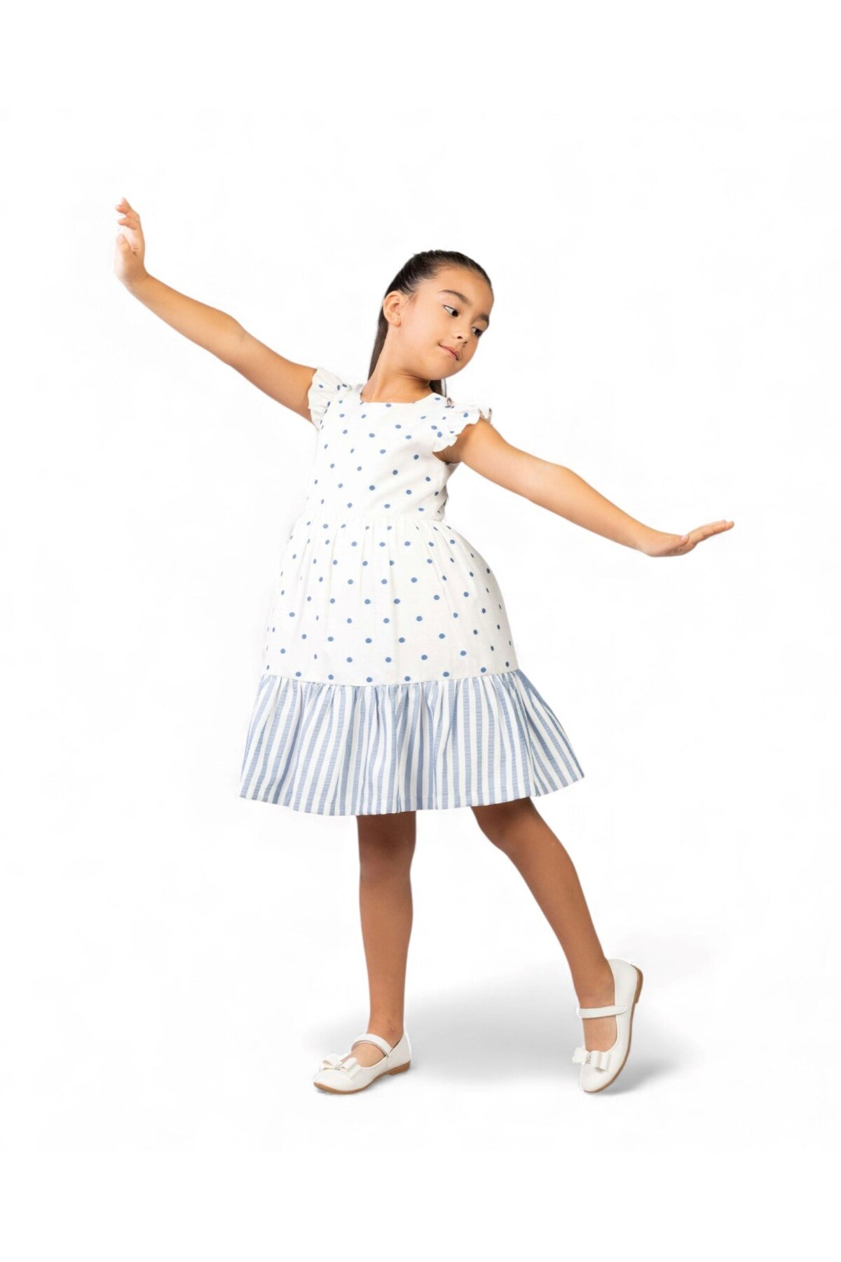 Ege Bebek Kız Çocuk Keten Bolerolu Askılı Keten Elbise, 6-7-8-9-10 Yaş Elbise ve Bolerolu 2'li Takım fotoğrafı 5 (önizleme)