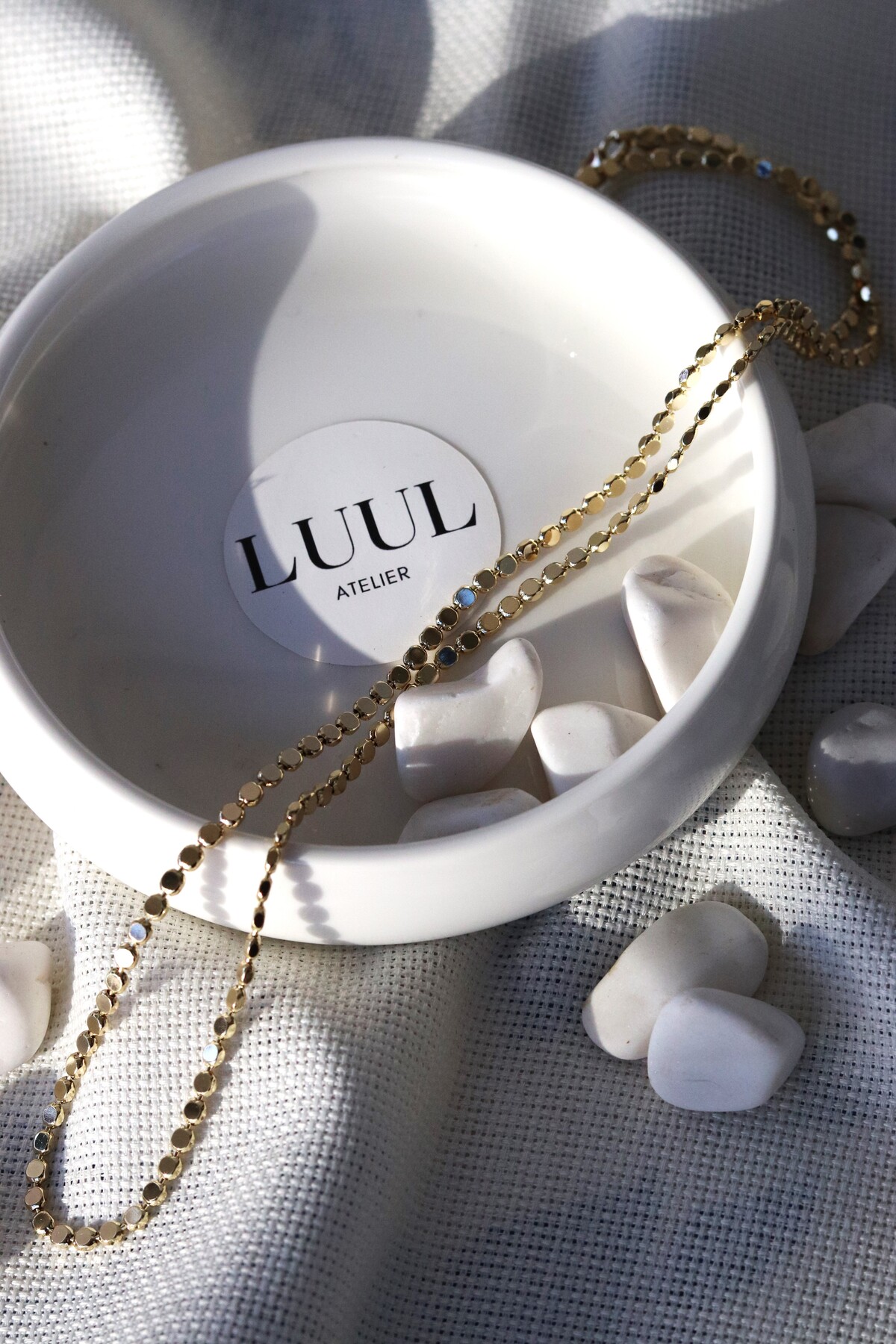 LUUL ATELIER XUPING Minimal Pul Ezme Zincir 14K Çelik Kolye görsel 8