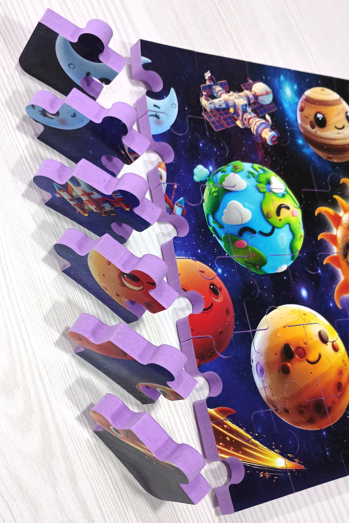 EVAKANCA 54 Parçalı Kalın Puzzle Yapboz Gezegenler fotoğrafı 3 (önizleme)