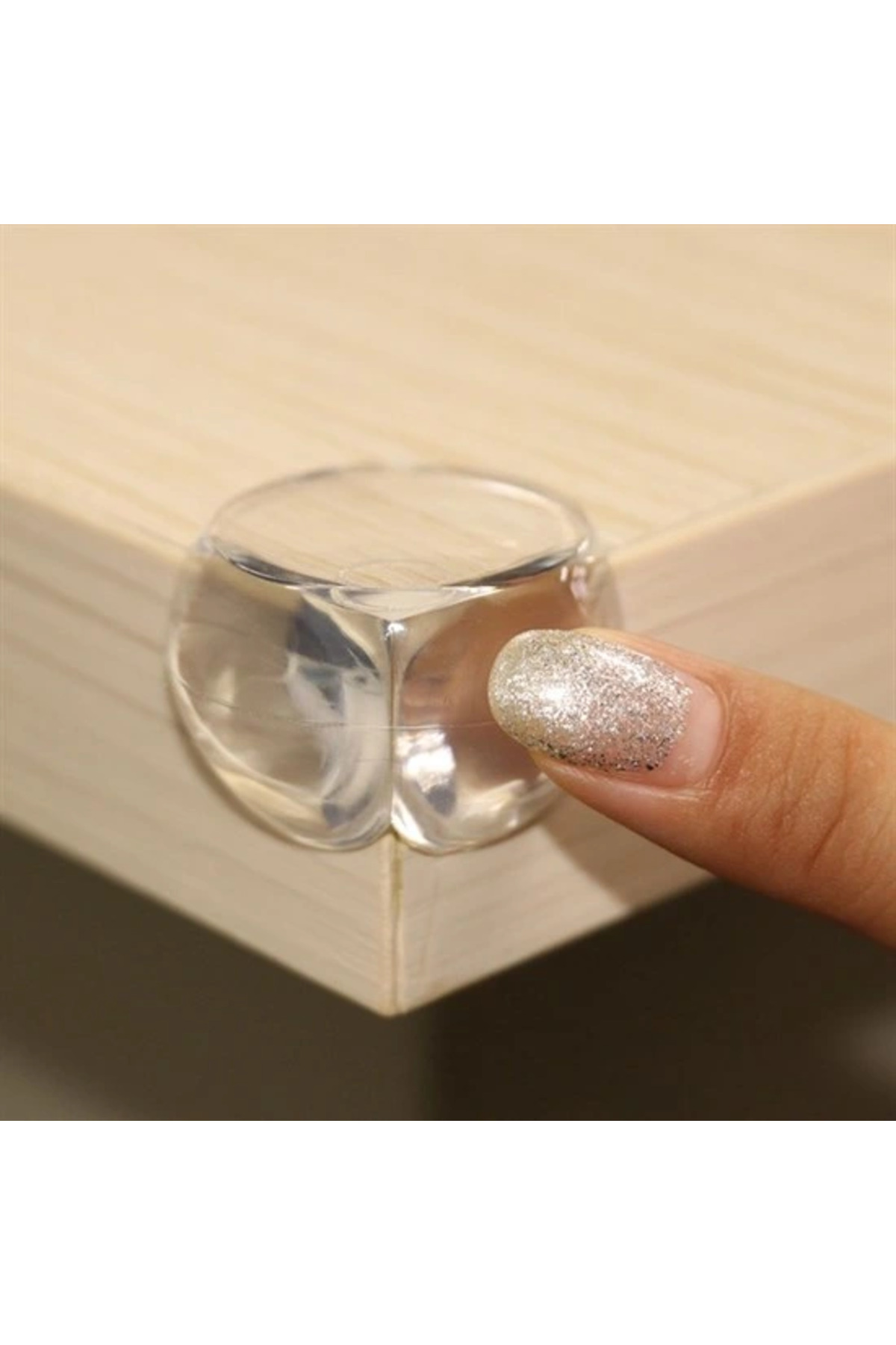 shopwave KRM Bebek Çocuk Yumuşak ve Esnek Dairesel Şeffaf Yapışkanlı Güvenlik Köşe Koruyucu (4 Adet) (5047) K fotoğrafı 5 (önizleme)