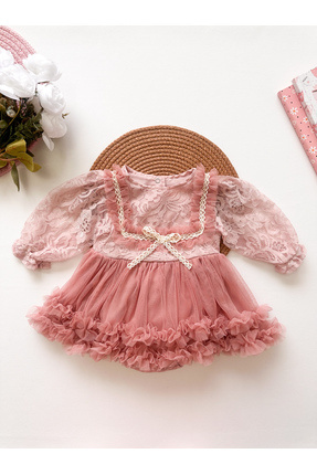 daisybelluna ALWİN kız bebek dantel detaylı tül elbise