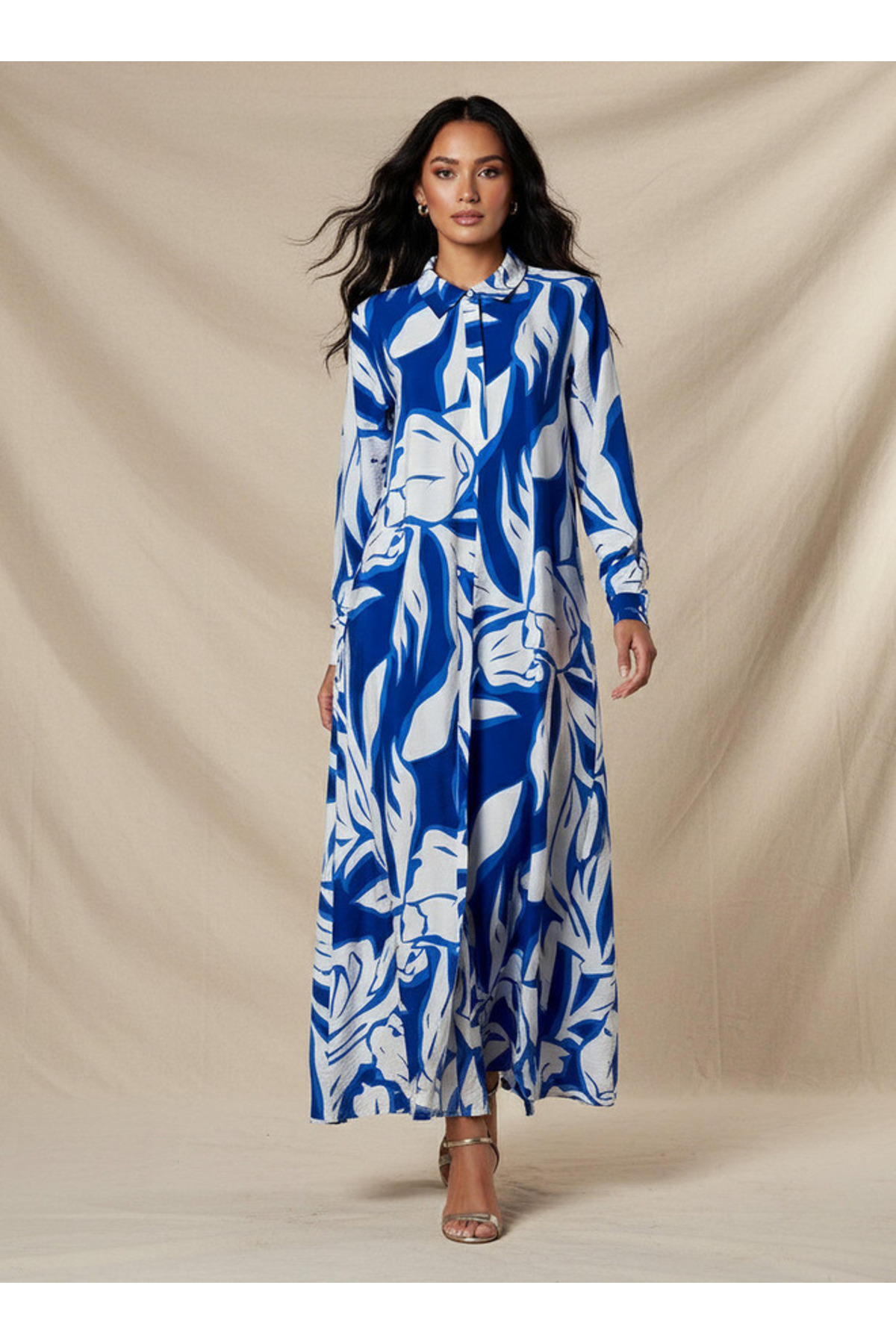 Iconic Printed Shirt Dress with Collar