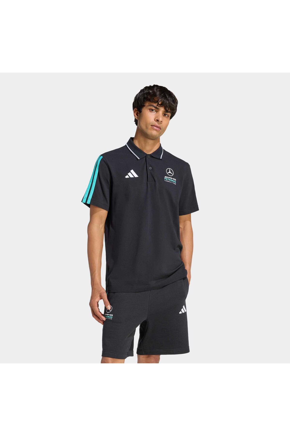 adidas Mercedes AMG Petronas Formula One Team Erkek Siyah Polo Tişört (KE8165)