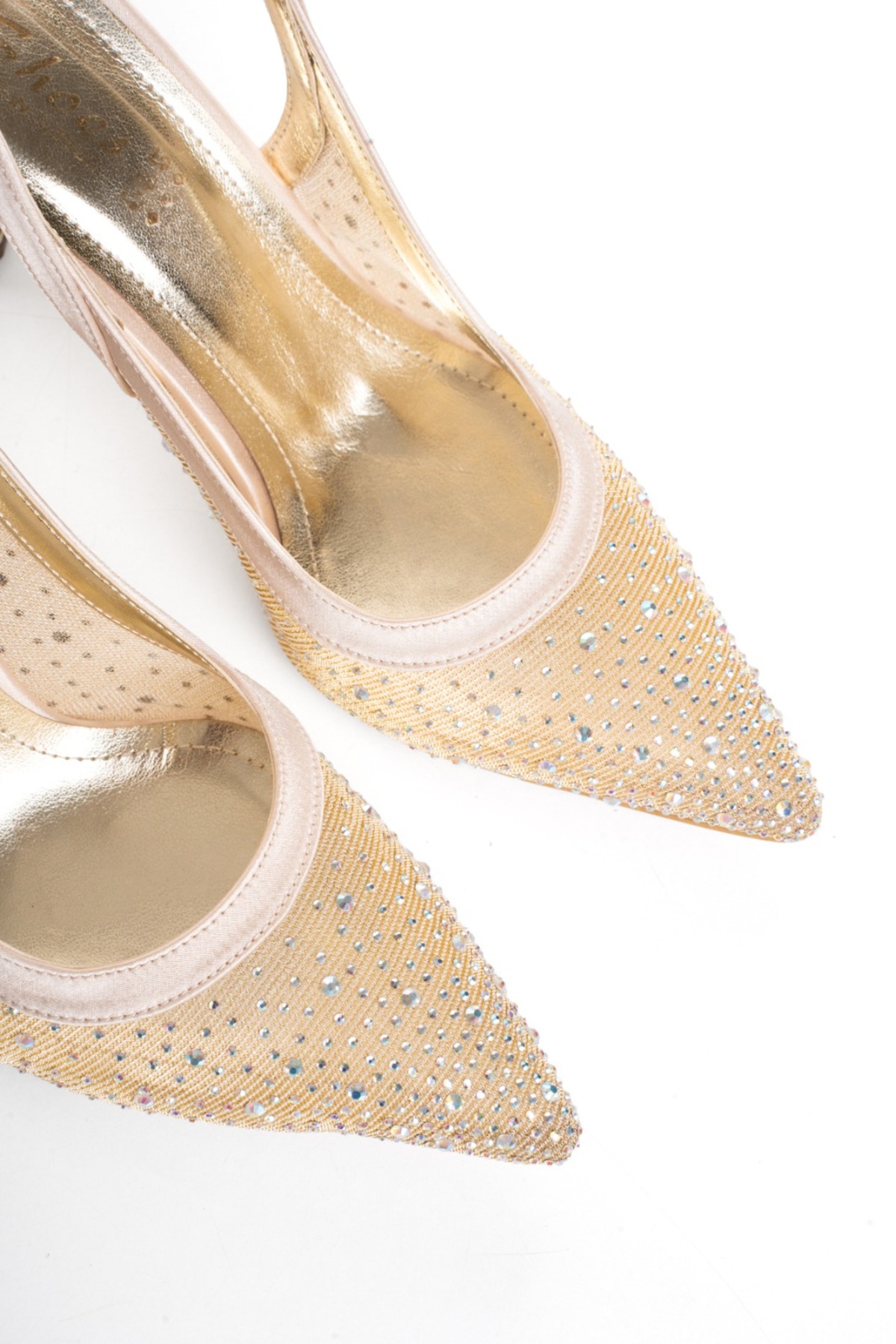 Women's Transparent Tulle and Stone Detailed Heels Special Edition Evening Shoes