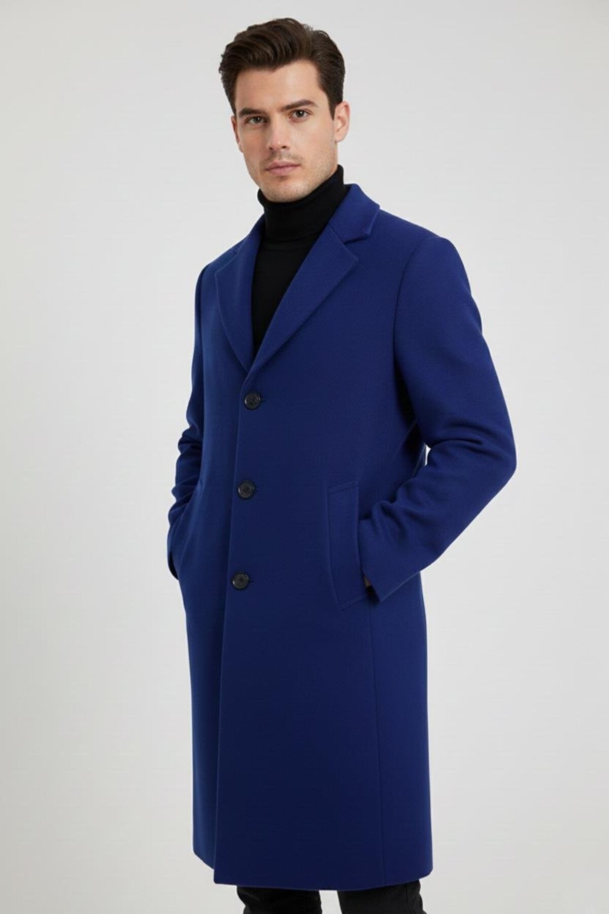 Uki  Koyu Mavi Mono Yaka Kaban