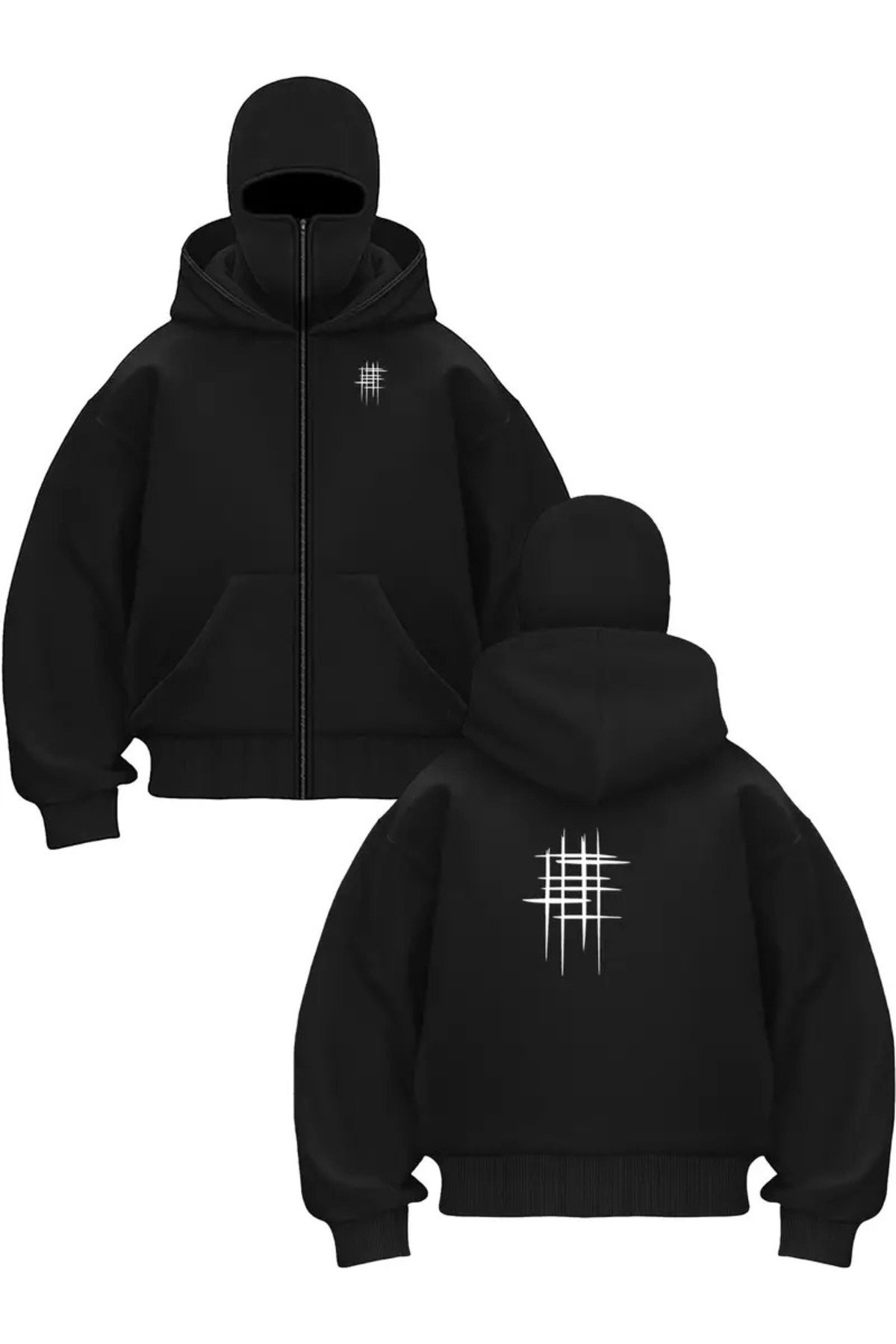 Kar Maskelİ NİNja Erkek FermuarlI SweatshIRt HIRka 3 İPlİK KalIN FermuarlI 03