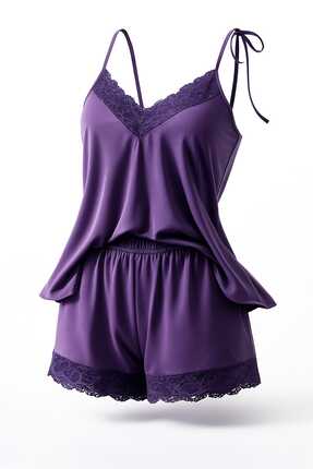 GOB Büyük Beden GOB Core Büyük Beden Dantelli Askılı Şort-Üst Takım