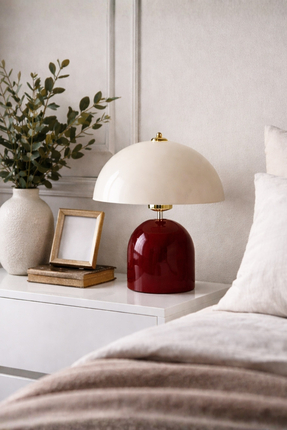 HOMİNG Alabama Krem Wine Red Mantar Abajur 242417