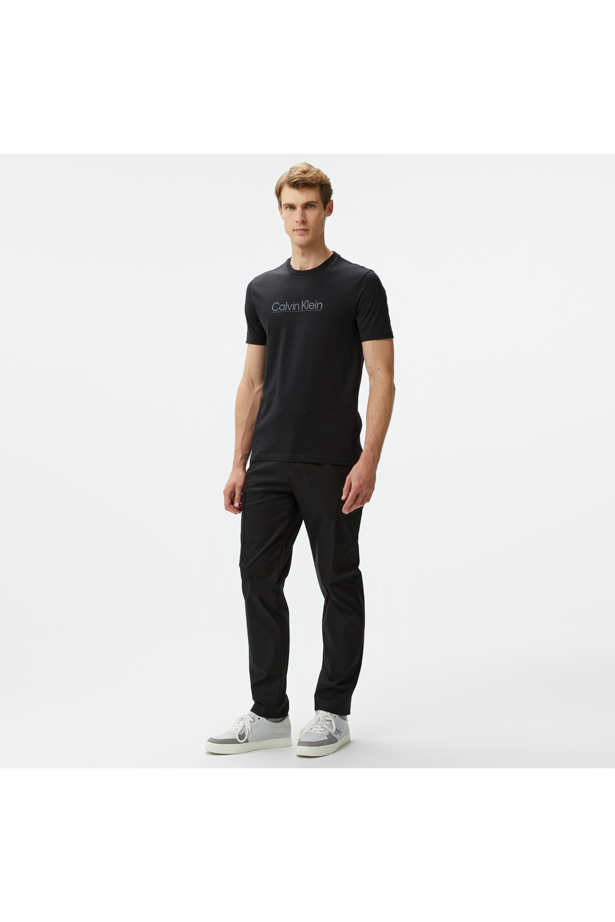 کلوین کلاین شلوار مردانه مشکی کارگو مدل Tech Cotton-Stretch