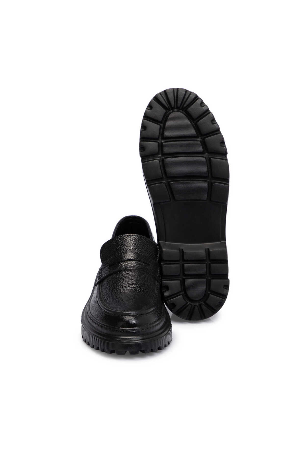 Tergan Siyah Hakiki Deri Erkek Loafer - E25S1AY57673-A41 görsel 4