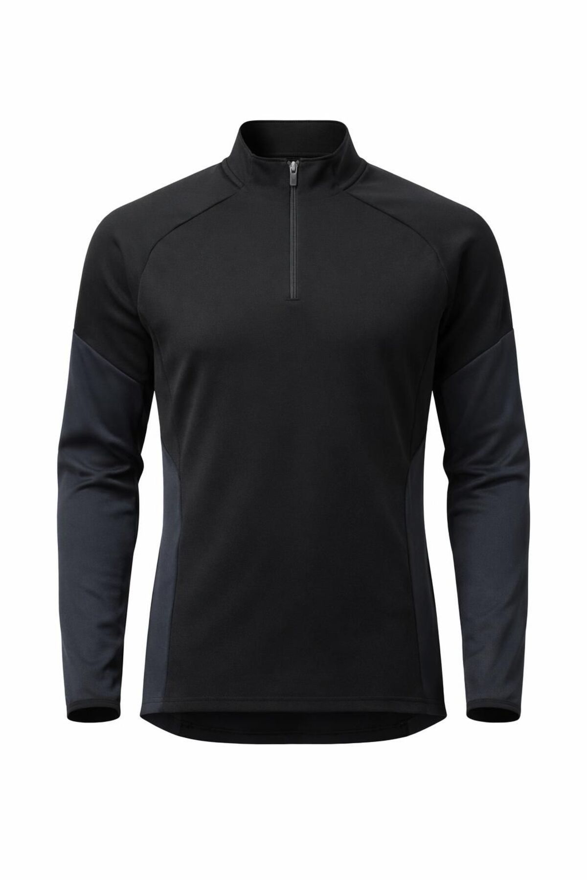 CLAW UP WORK Gramajlı Modal Kumaş Parça Detaylı Parmak Geçmeli Yarım Fermuarlı Erkek Siyah-Antrasit Sweatshirt görsel 6
