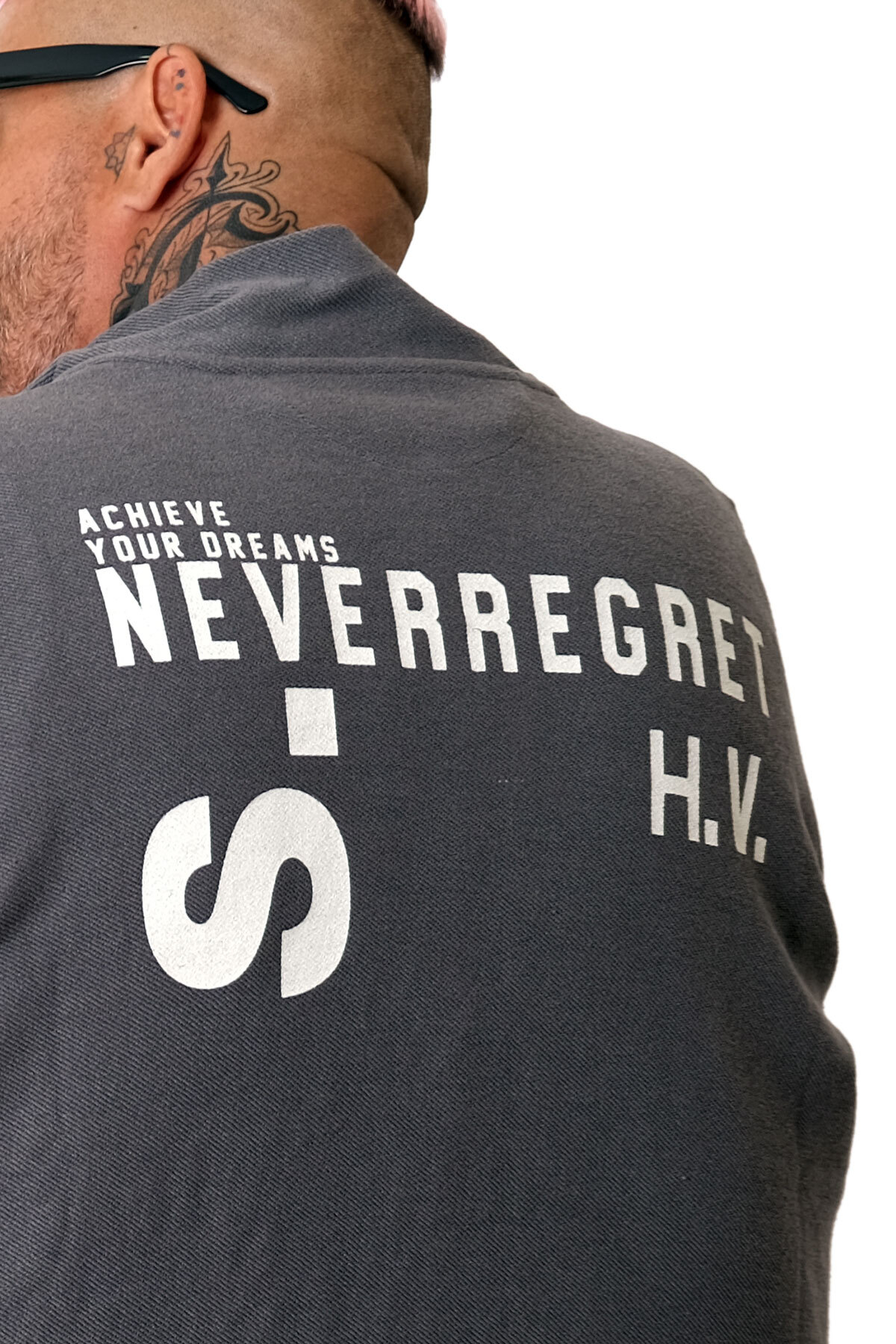 ModeXL Mode XL Büyük Beden Erkek Hırka Neverregret u25814 görsel 5