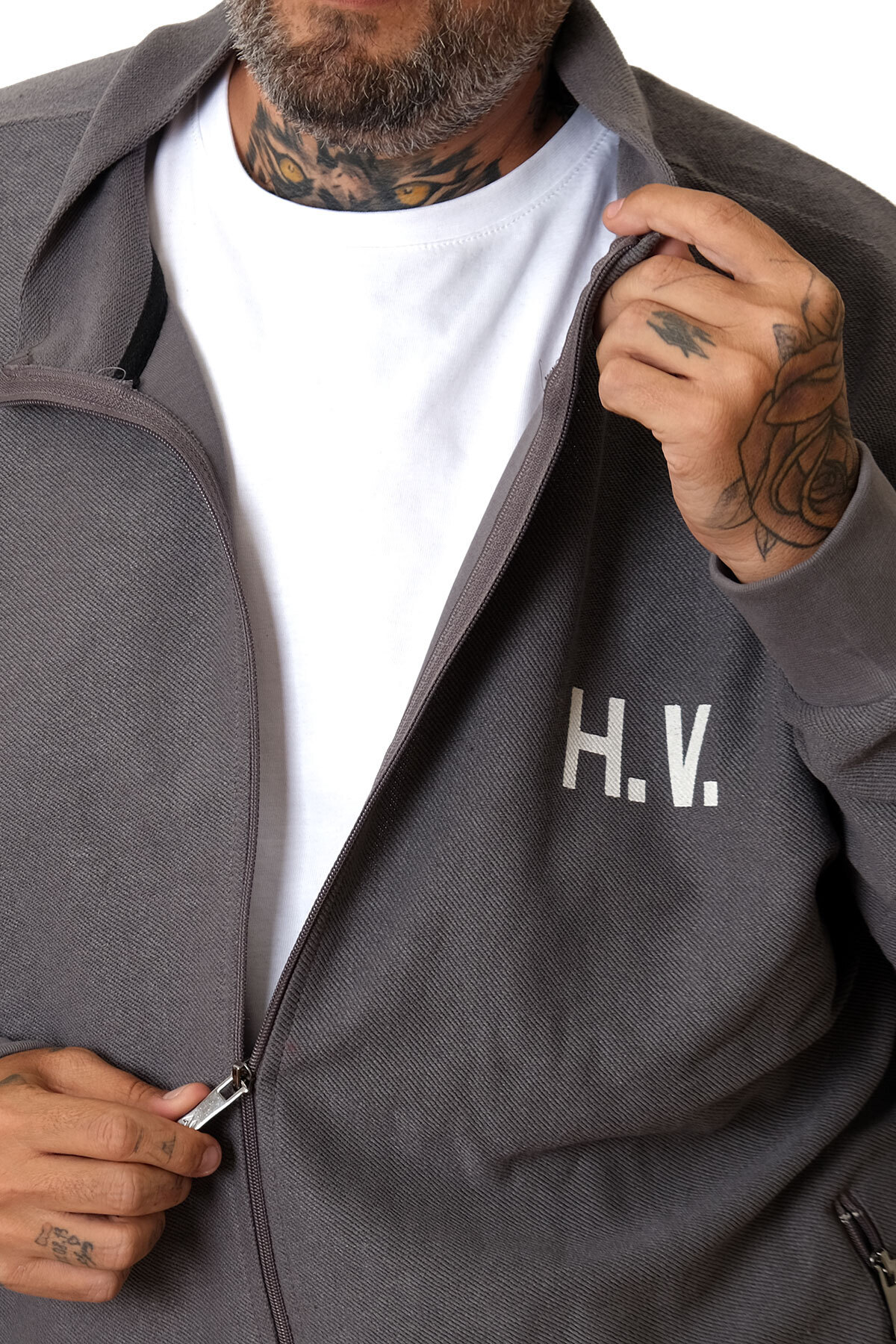 ModeXL Mode XL Büyük Beden Erkek Hırka Neverregret u25814 görsel 4