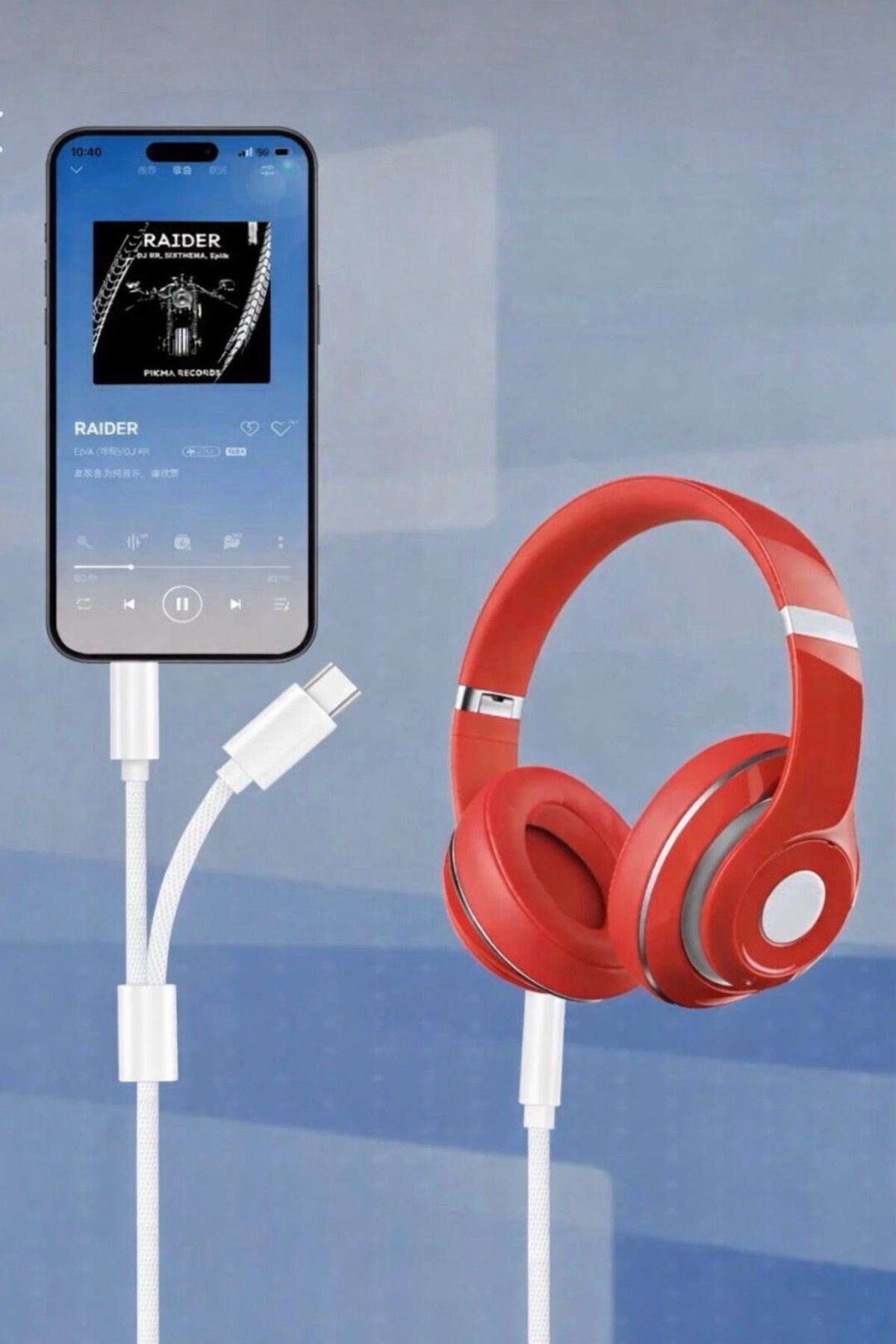 Lightning/Type-C Uyumlu Aux Kablosu 3.5mm Jack Tüm Modeller ile Uyumlu Silikon Dayanıklı Ses Kablosu