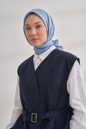 ARMANDA İTALYAN JAKAR KAZAYAĞI DESEN EŞARP - KOT MAVİSİ