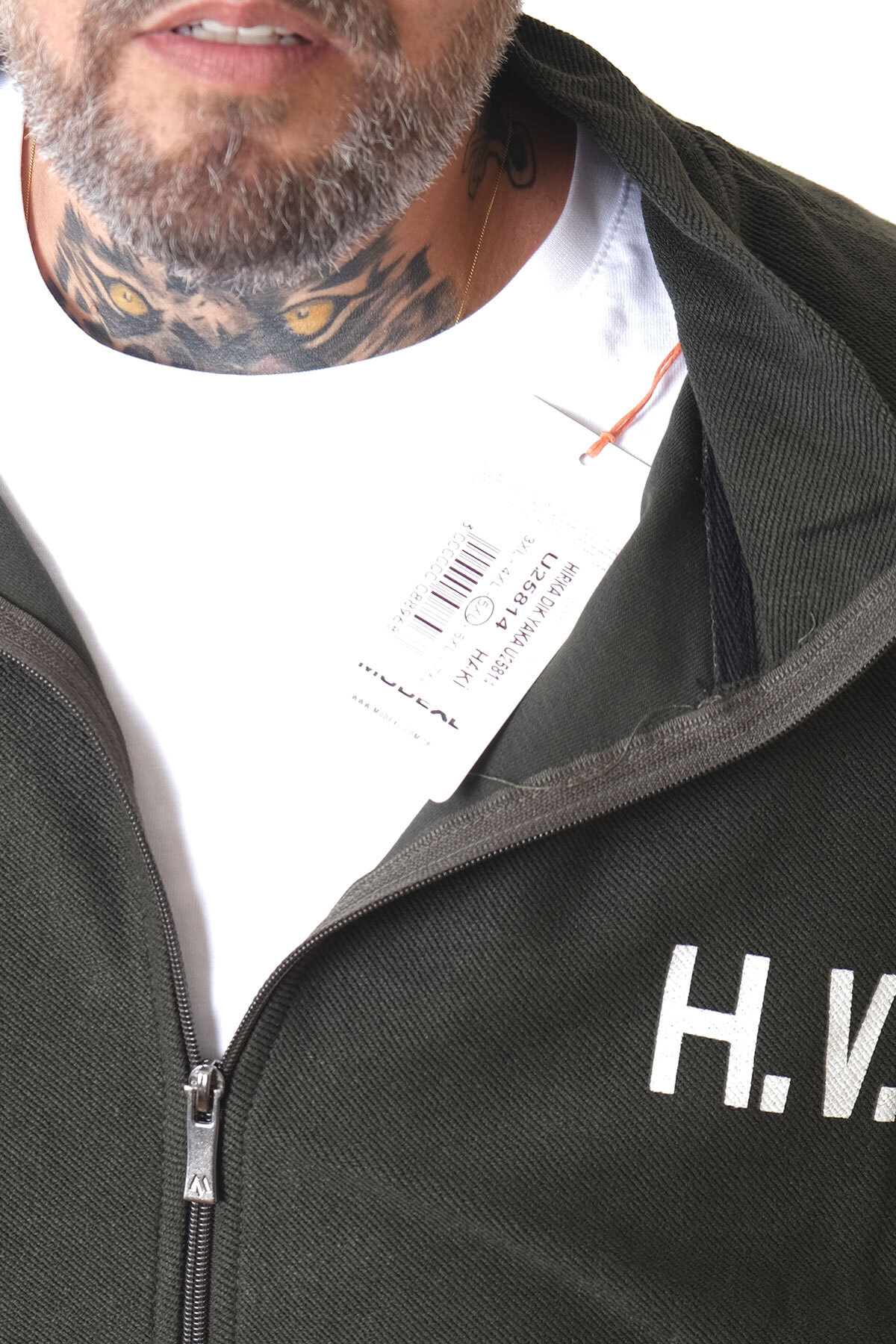 ModeXL Mode XL Büyük Beden Erkek Hırka Neverregret u25814 görsel 3