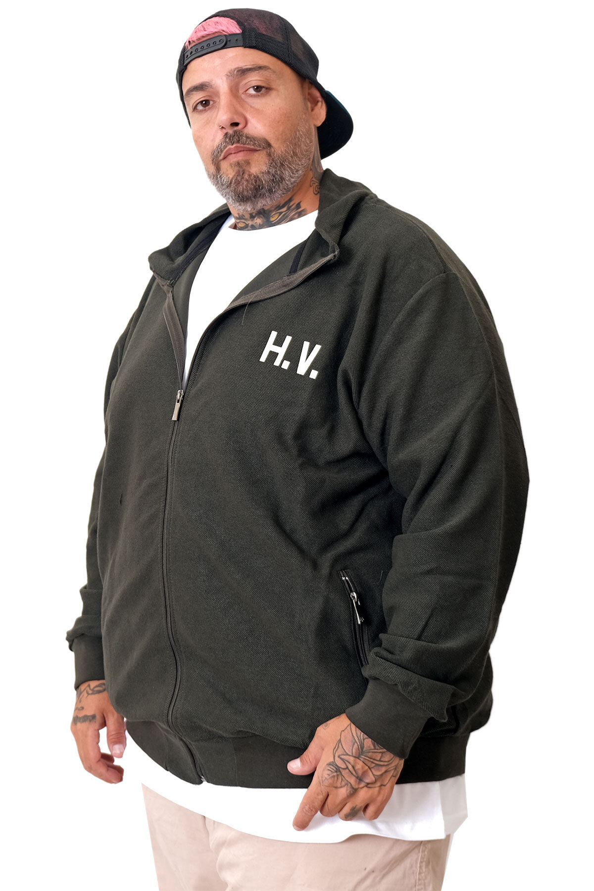 ModeXL Mode XL Büyük Beden Erkek Hırka Neverregret u25814 görsel 2