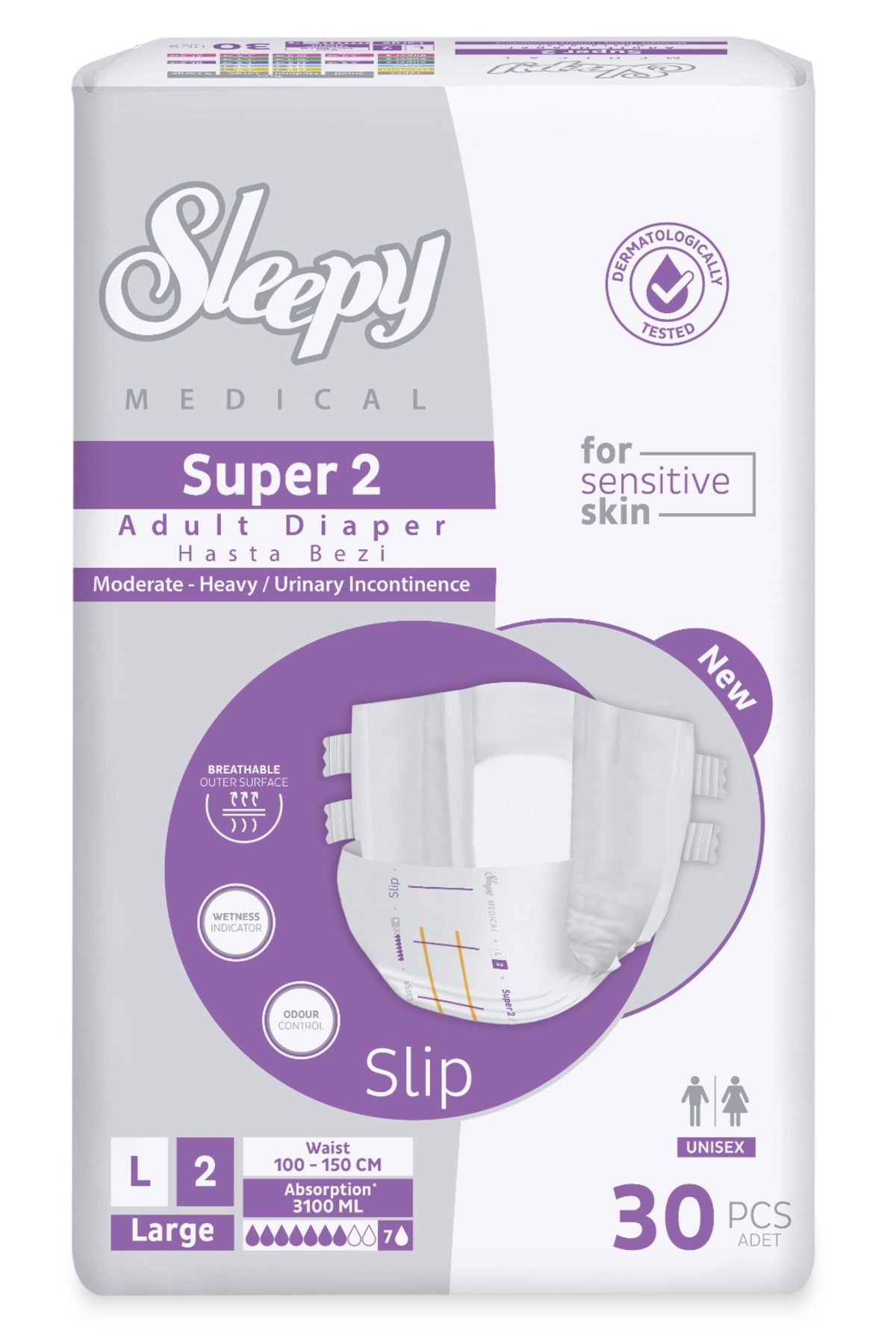 VOLUMES VIA & no sleep 2枚セット Sleepy SUPER 2 LARGE YETİŞKİN HASTA BEZİ BAĞLAMALI 30'LU 2 PAKET
