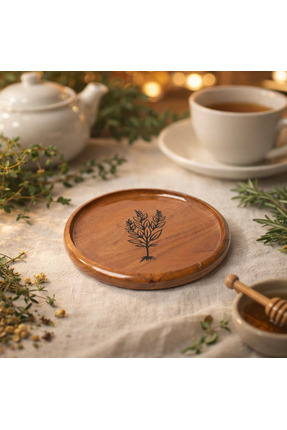 İndiakka Akasya Ahşap Tabak