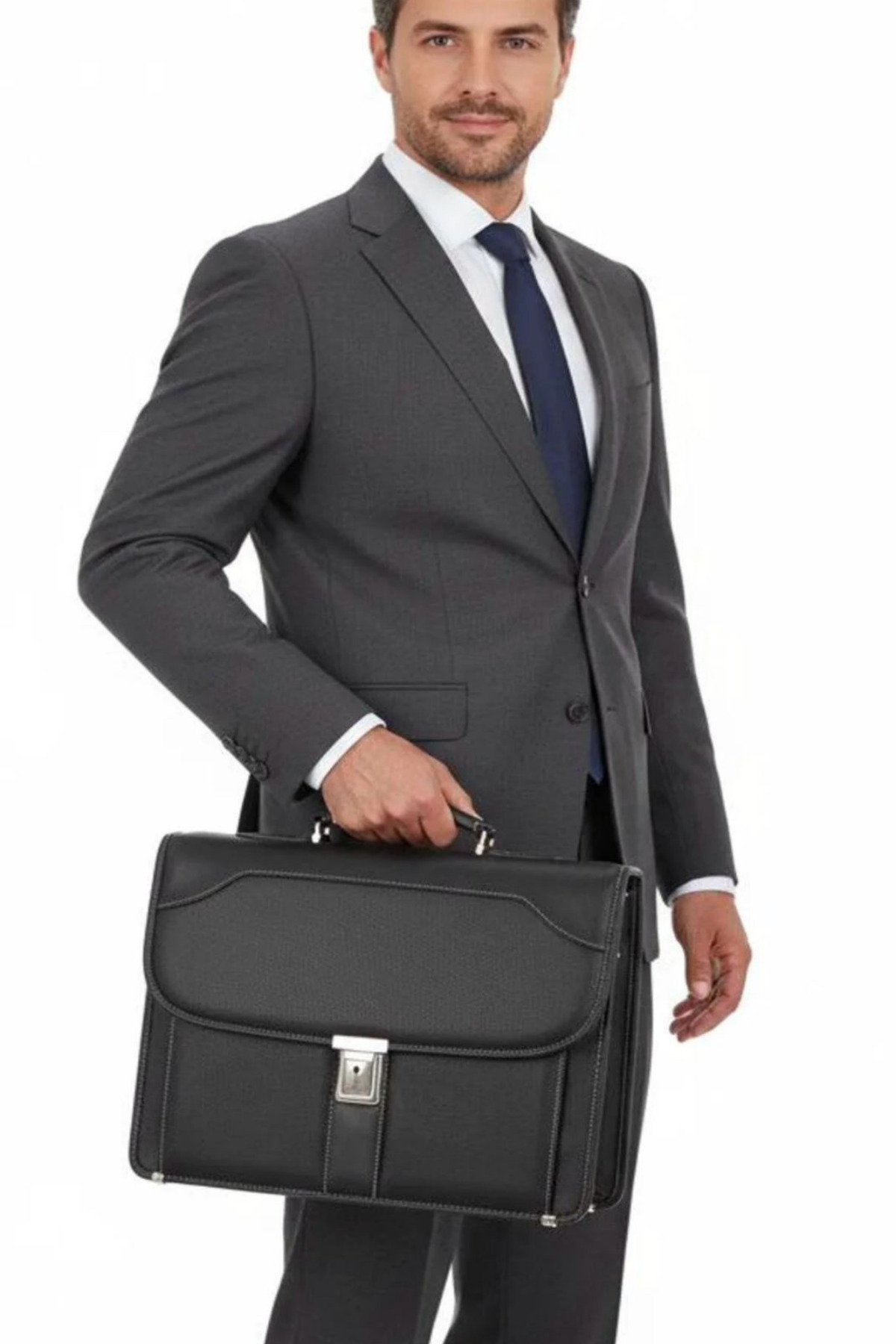 Toms Jones  Erkek Evrak Çantası 15,6 inç Organizer Bölmeli A4 Kağıt ve Dosya Uyumlu Omuz Askılı