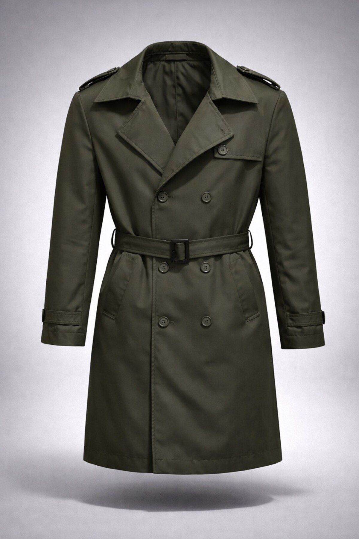 Slim Fit Waterproof Belted Wraparound Trench Coat