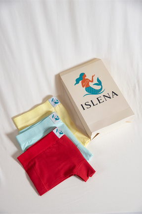 ISLENA 3'lü Boxer - Comfy Energy Set (Kırmızı/Turkuaz/Sarı 3'lü Boxer Set)