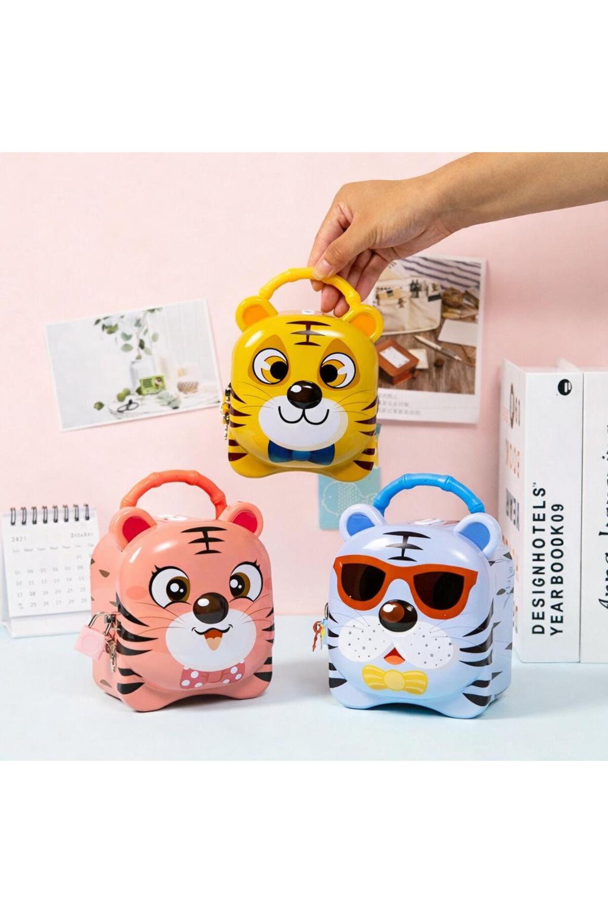 Teknoland Park Sevimli Sarı Aslanlı Kilitli Çocuk Kumbara - Para