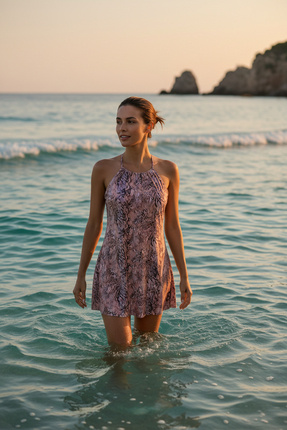 tuanasel Halter Biyeli Telli Çıkarılabilir Kaplı Ayarlanabilir Askılı Elbise ...