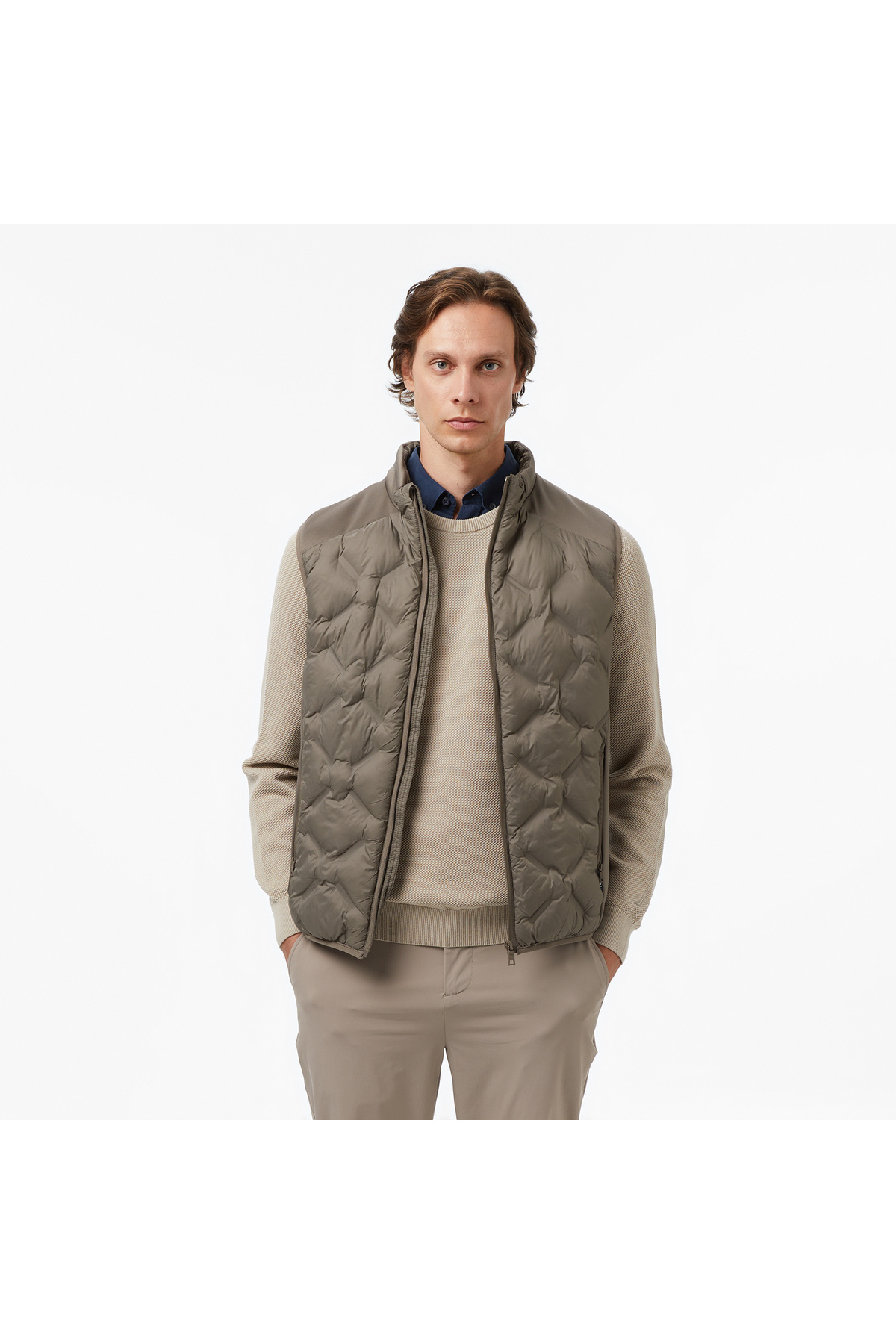 Nautica Erkek Kahverengi Regular Fit Yelek